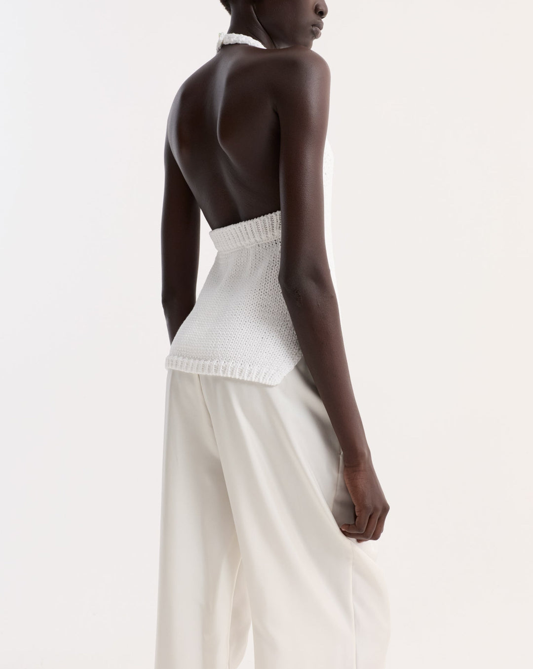 Chunky Knit Halter Top | Optic White