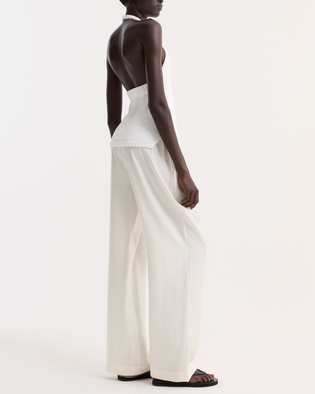 Chunky Knit Halter Top | Optic White