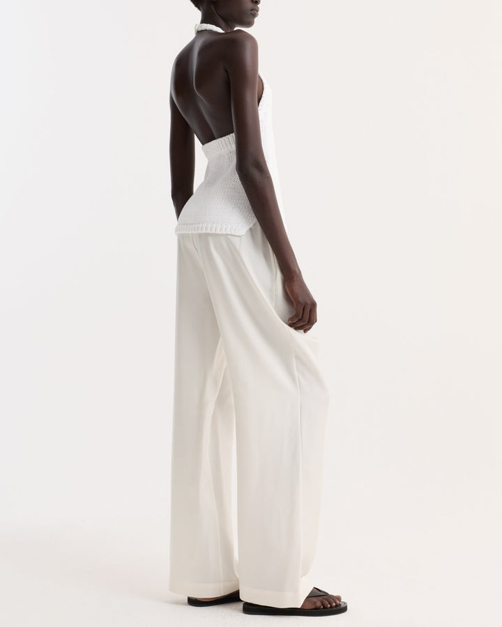 Chunky Knit Halter Top | Optic White