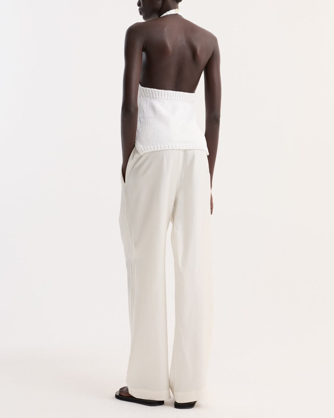 Chunky Knit Halter Top | Optic White