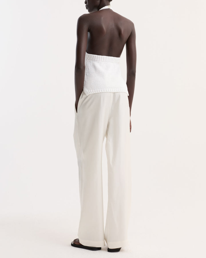Chunky Knit Halter Top | Optic White