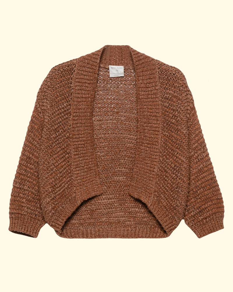 Boucle Chamois Tape Cardigan | Caramel