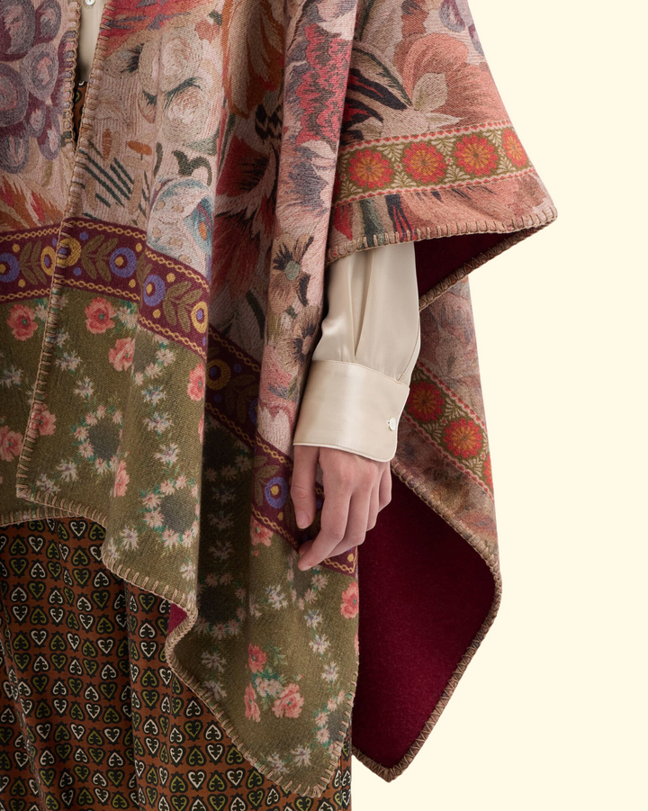Pancake Poncho Cape Wool | Multi Color