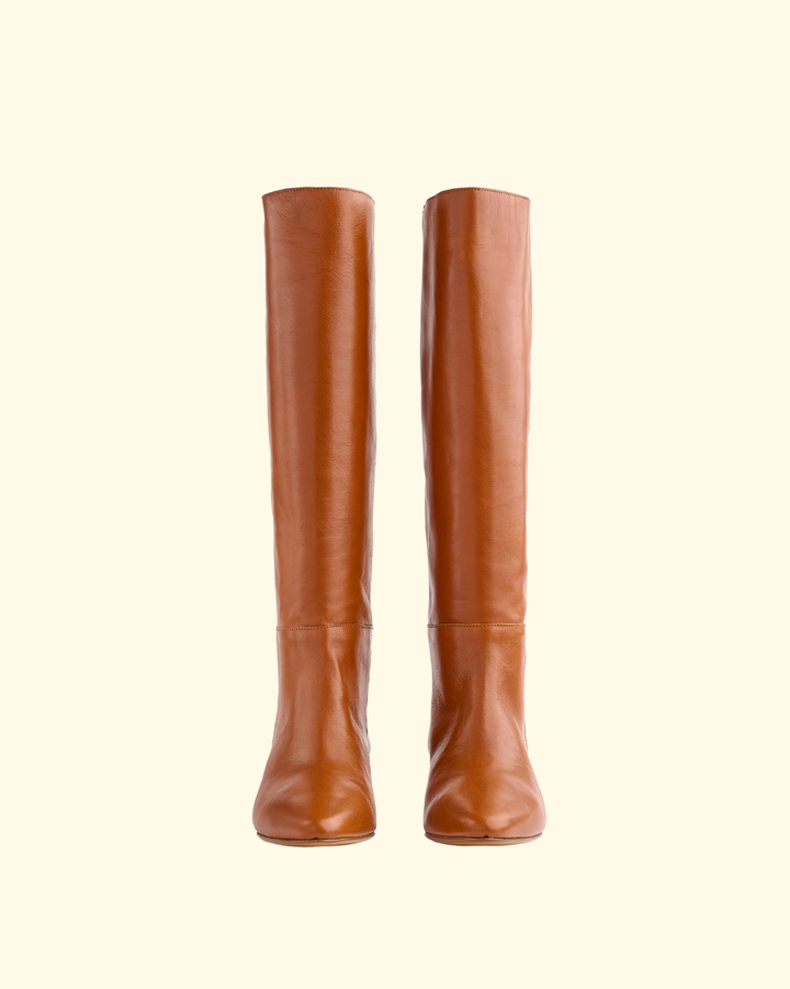 Leather High Boots | Cuoio
