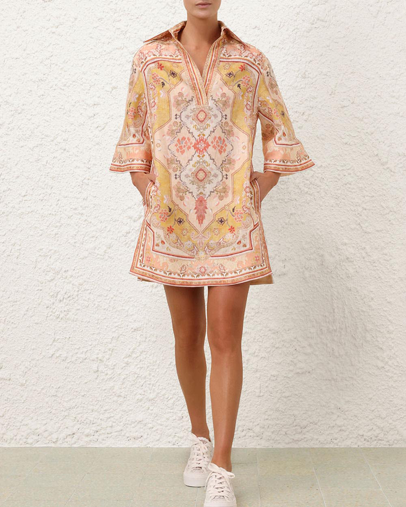 Wylie Tunic Dress | Mustard Multi