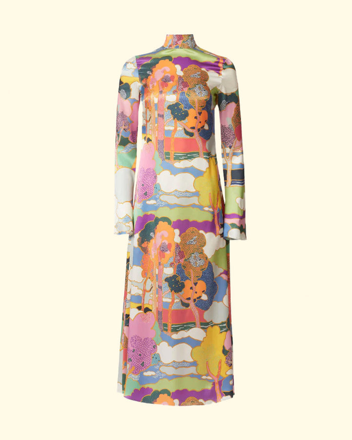 Nia Aurora Silk Dress | Multi Aurora