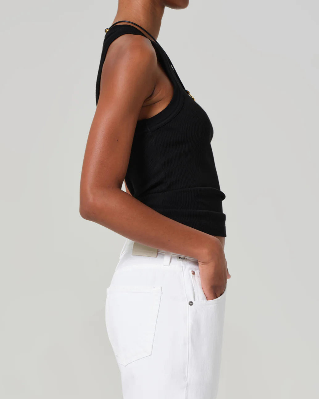 Isabel Rib Tank | Black