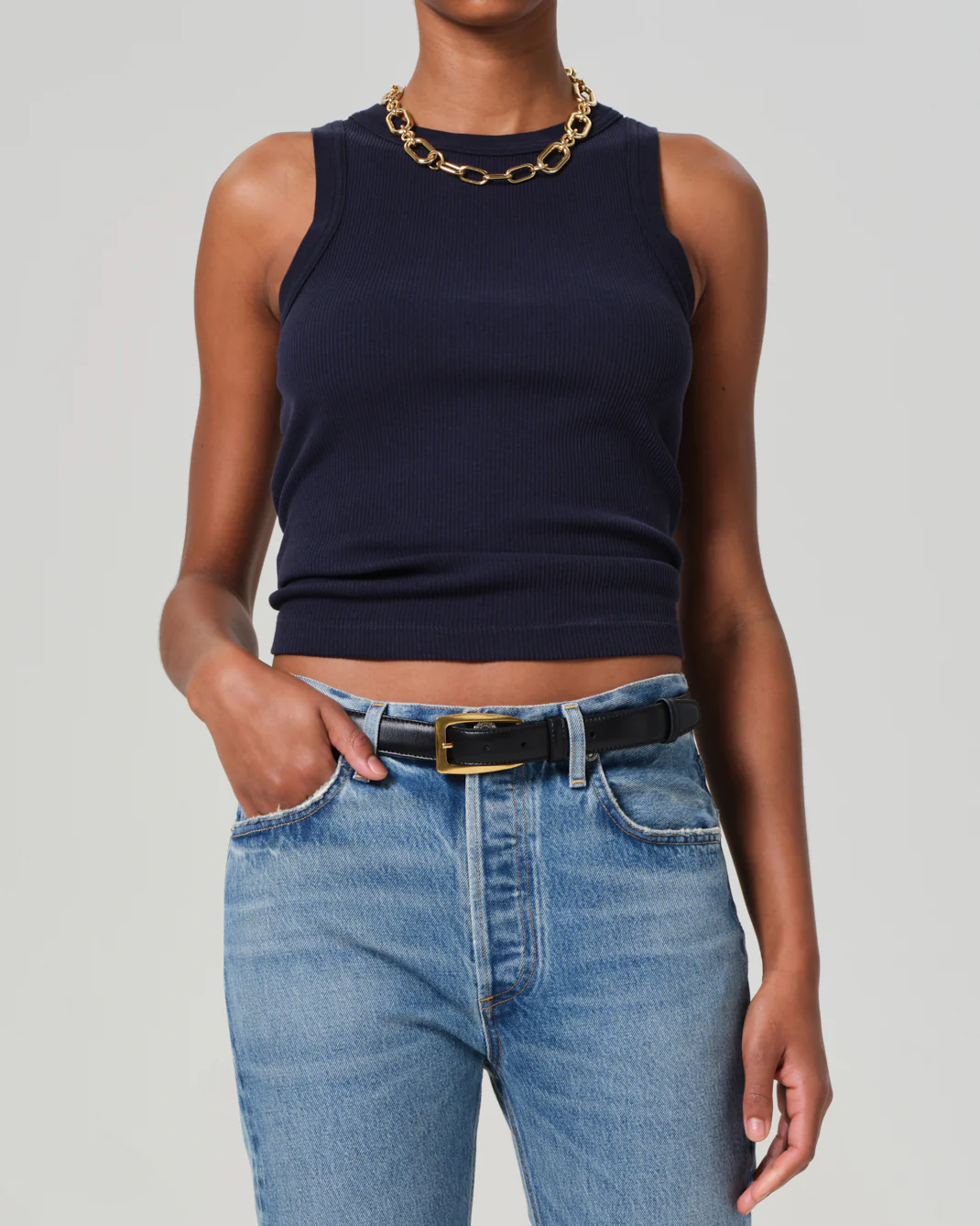 Isabel Rib Tank | Navy