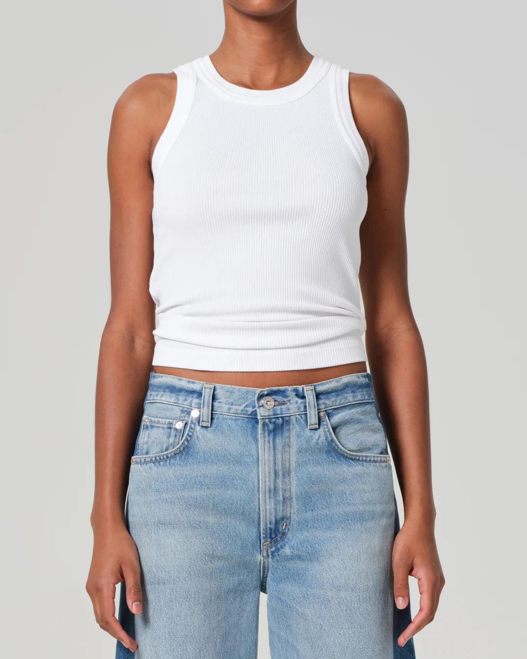 Isabel Rib Tank | White