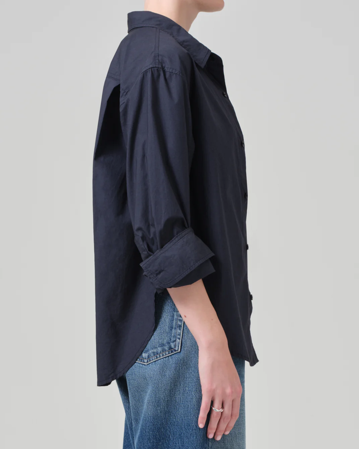 Kayla Shrunken Shirt | Navy