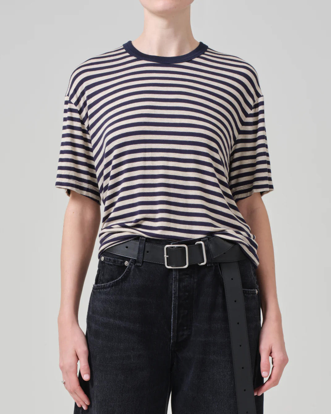 Elisabetta Relaxed Tee | Navy Stripe