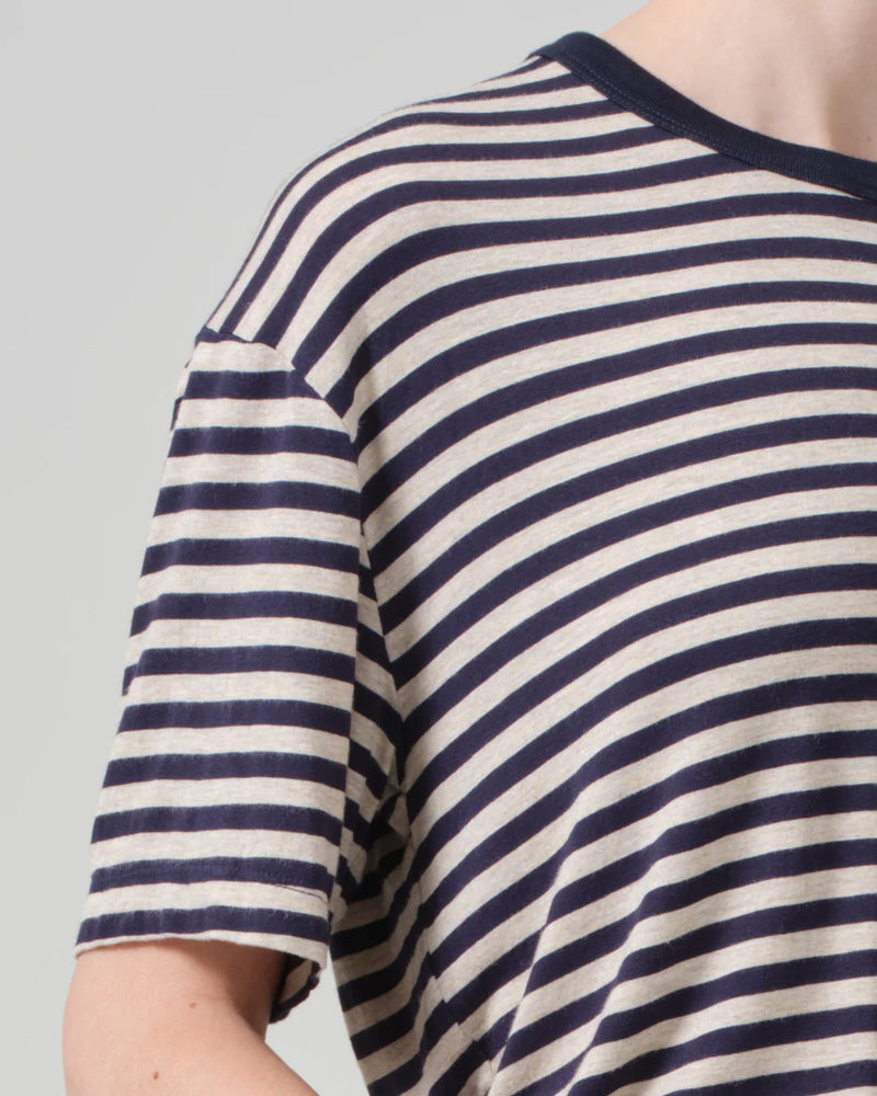 Elisabetta Relaxed Tee | Navy Stripe