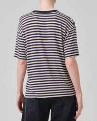 Elisabetta Relaxed Tee | Navy Stripe