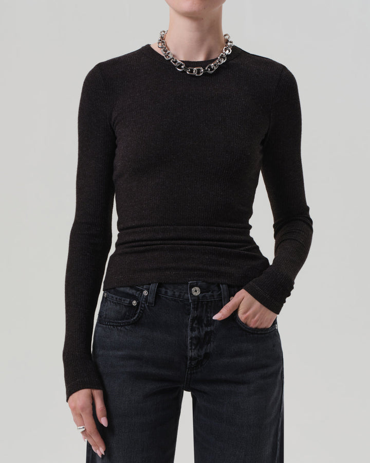 Bina Crewneck | Heather Brown