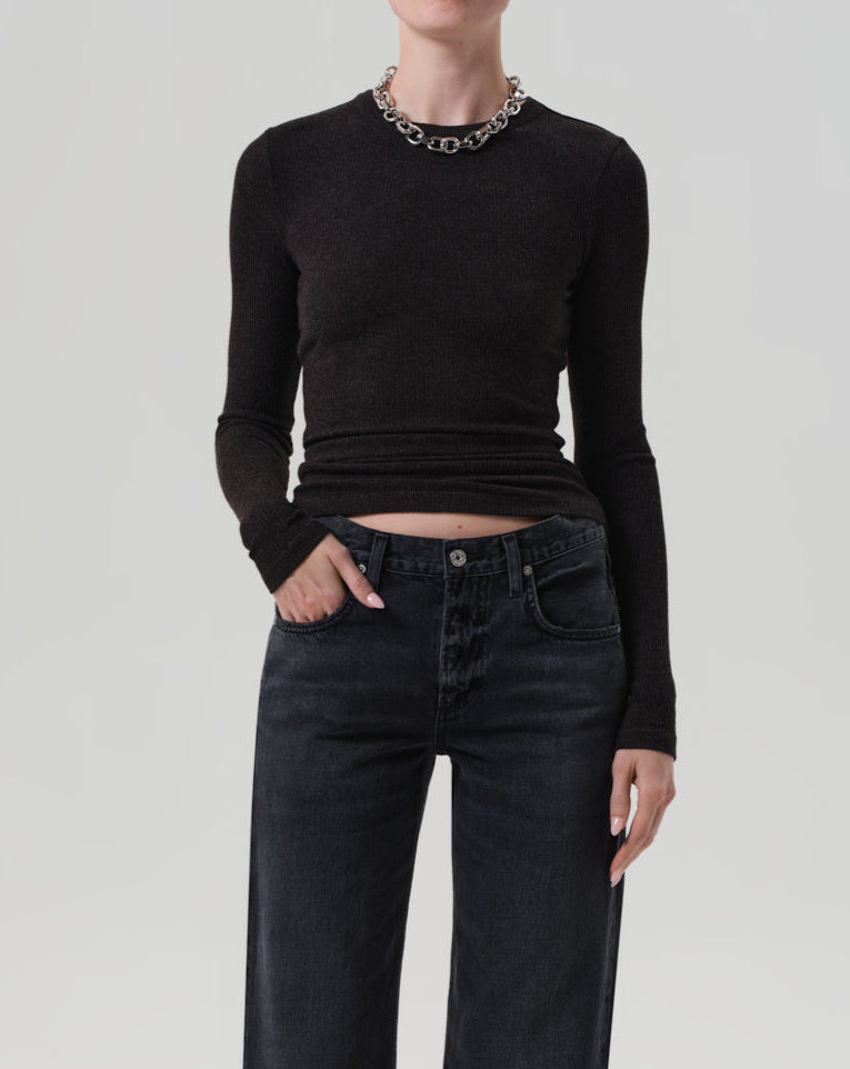 Bina Crewneck | Heather Brown