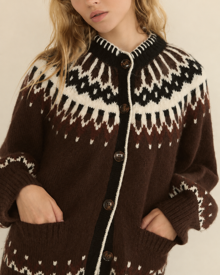 Hue Cardigan | Brun Ab Fair Isle
