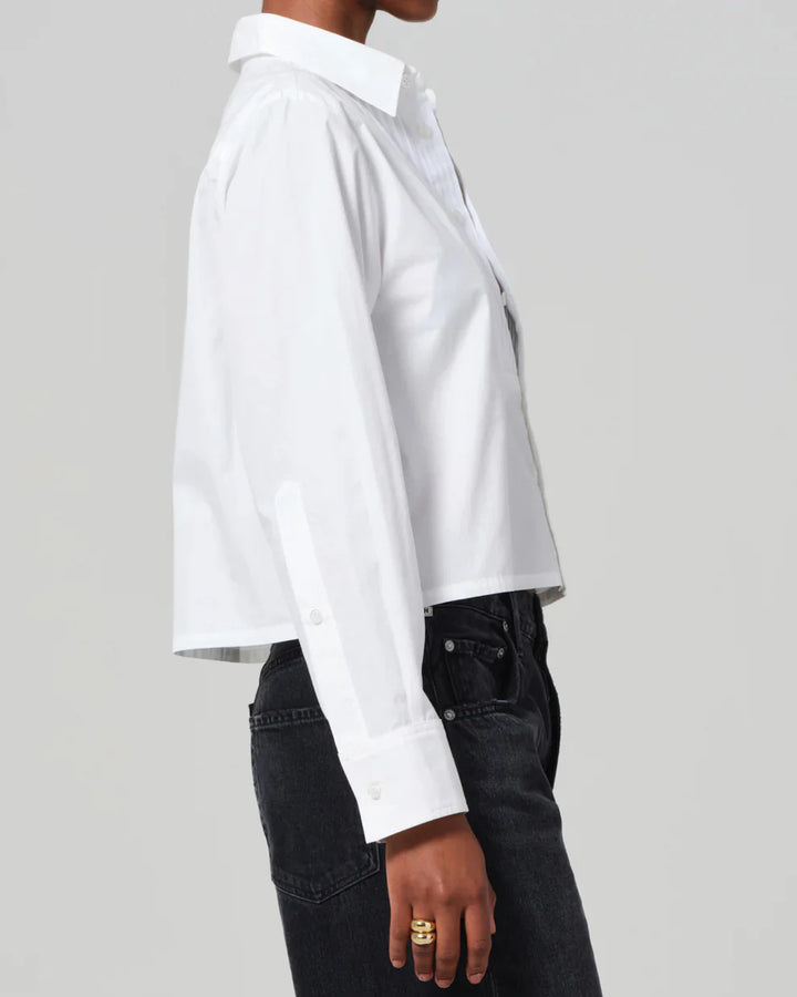 Fino Boxy Cropped Tuxedo | White