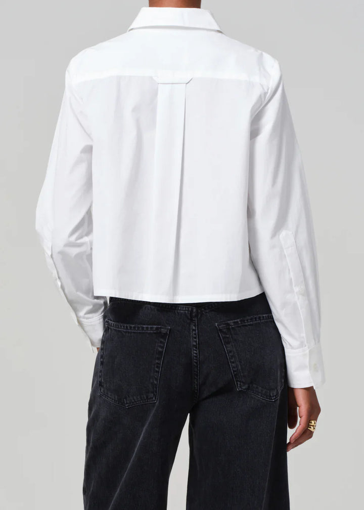 Fino Boxy Cropped Tuxedo | White