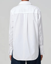 Ruffle Tuxedo Shirt | White