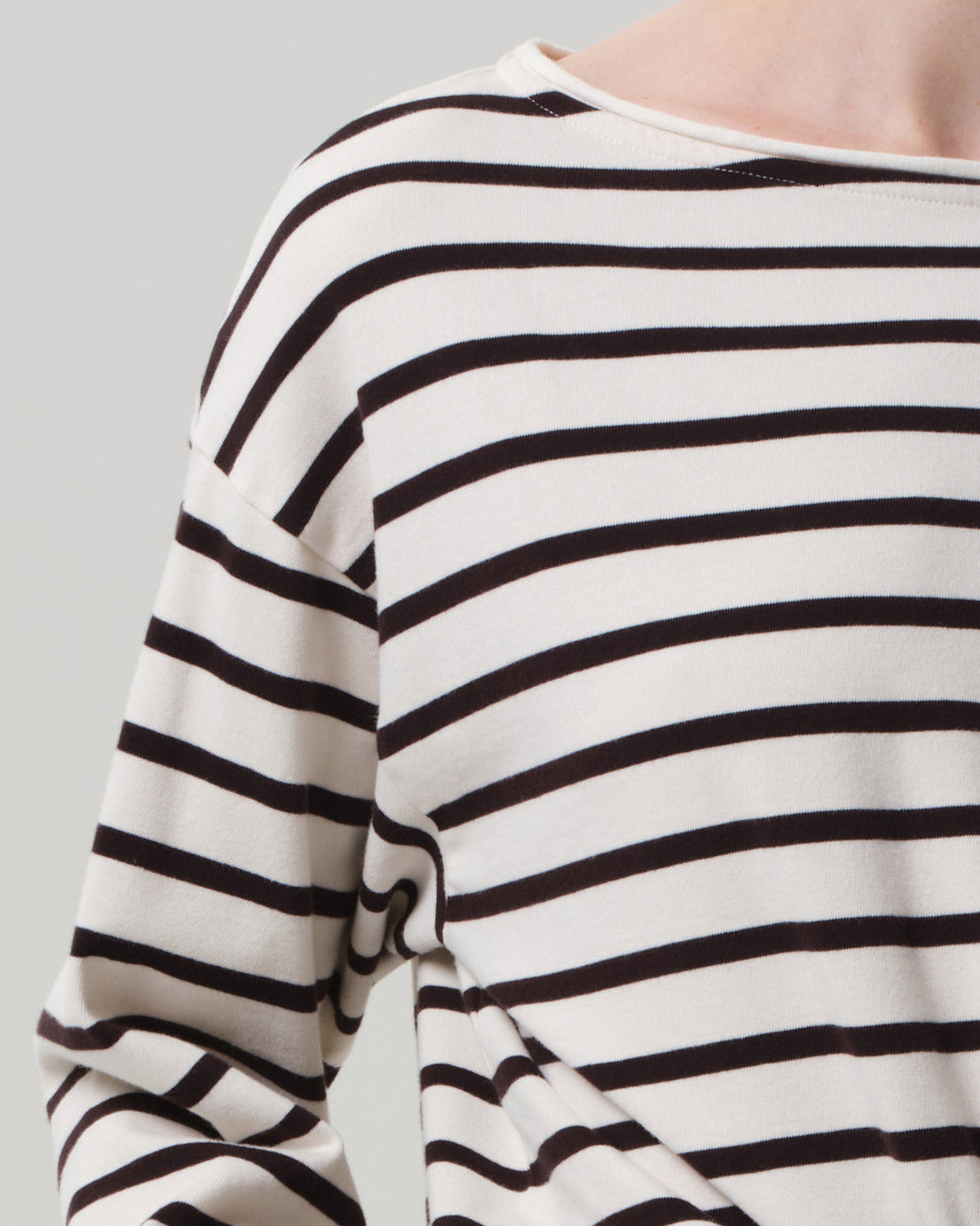Boat Neck L/S | Chocolate Stripe