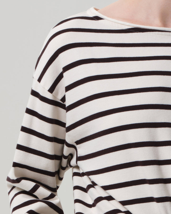Boat Neck L/S | Chocolate Stripe