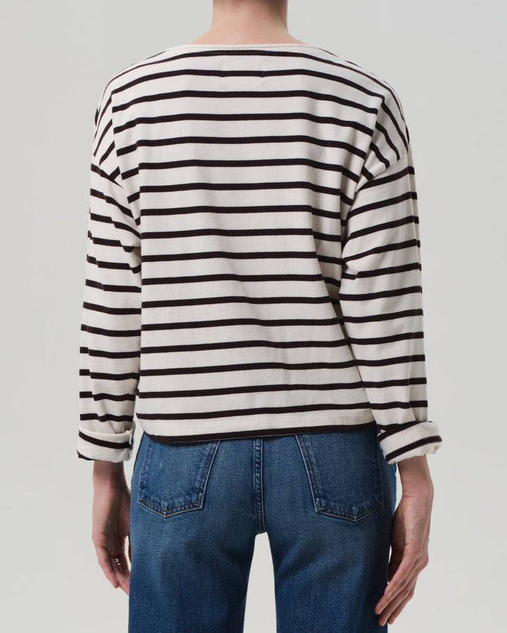 Boat Neck L/S | Chocolate Stripe