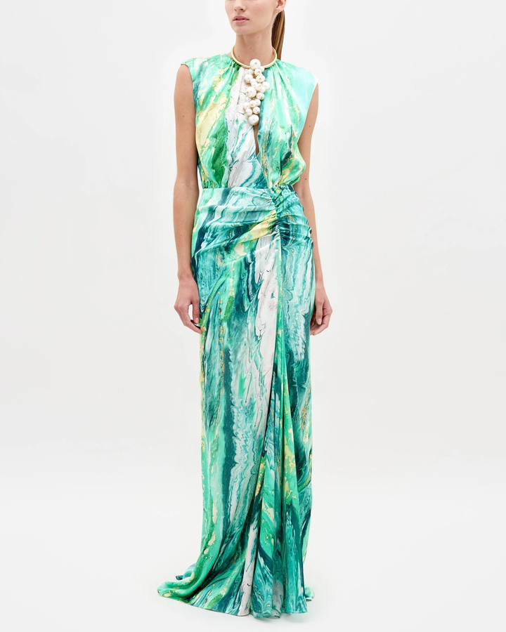 Samaria Dress | Green Marble