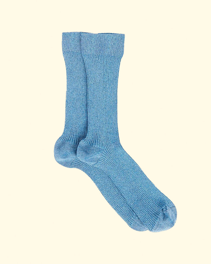 Ribbed Ankle Socks | Blue