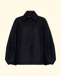 Puff Sleeves Jacket | Dark Blue