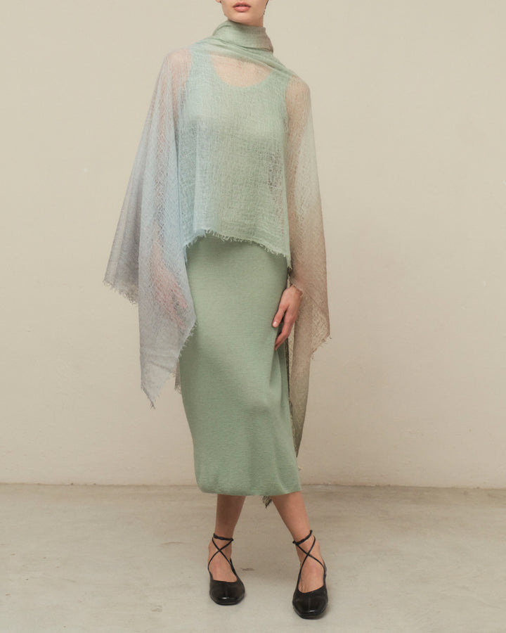 St. Tropez Degradee Shawl | Green Soft