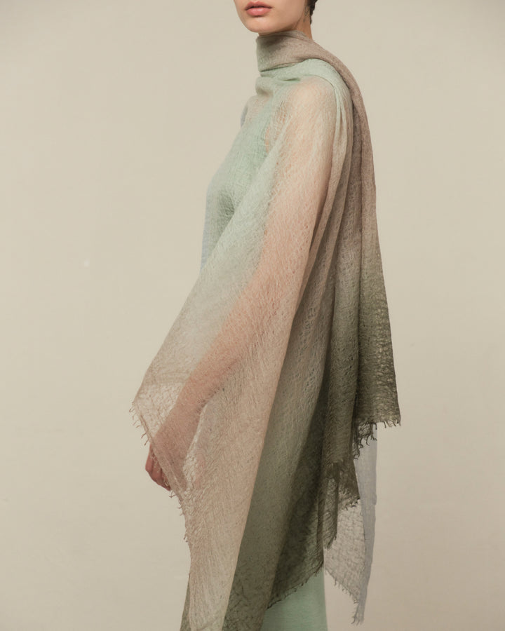 St. Tropez Degradee Shawl | Green Soft