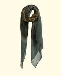 Tibetan Collection Shawl | Blue Grey+Tibetan Garden