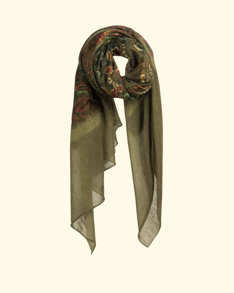 Tibetan Collection Shawl | Bamboo+Tibetan Dragon