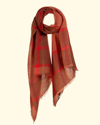 Mirror Cashmere Shawl Checks | Browns+Reds