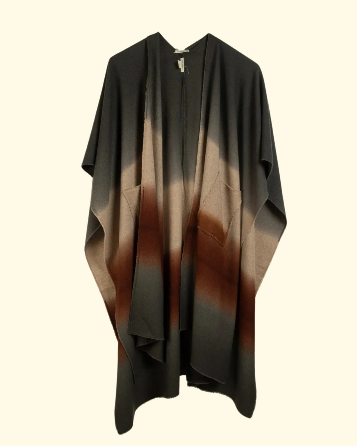 Flowing Cashmere Coat | Grey+Brown