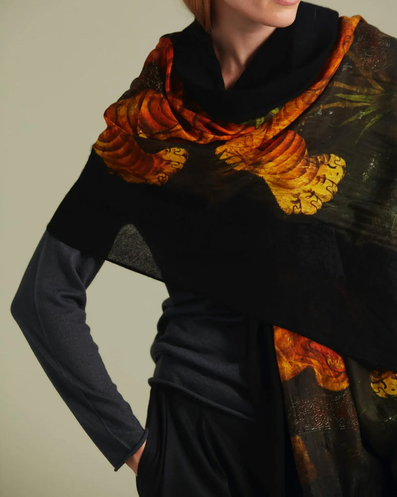 Small Tibetan Collection Shawl | Black+Tiger Protector