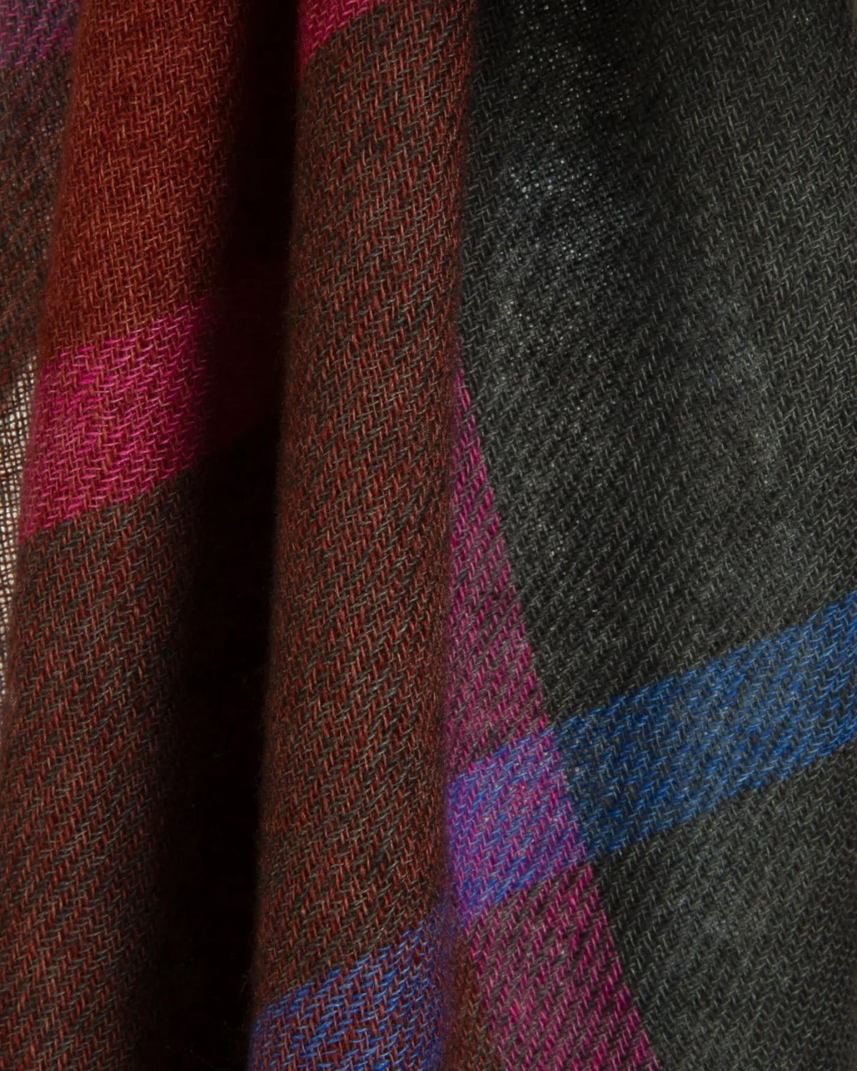 Mirror Cashmere Shawl Checks | Ultramarin+Magenta