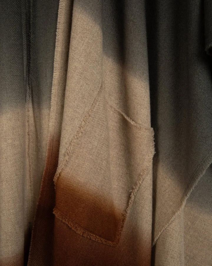 Flowing Cashmere Coat | Grey+Brown