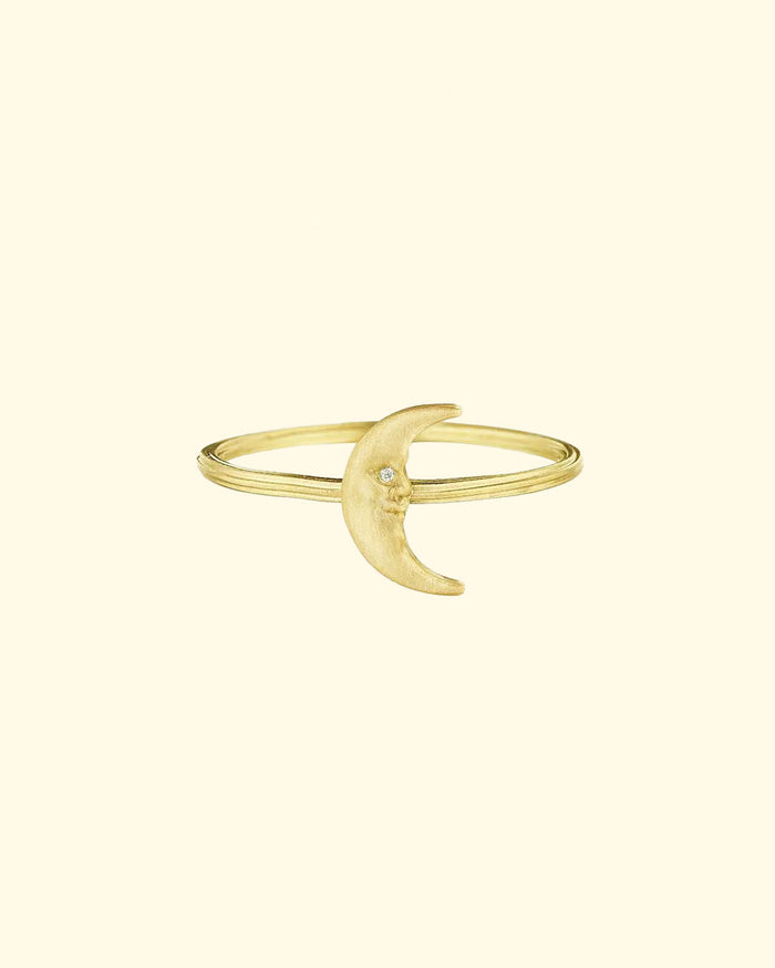 Crescent Moonface Stacking Ring