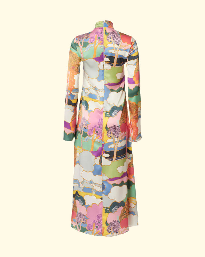 Nia Aurora Silk Dress | Multi Aurora