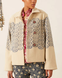 Western Lapis Trellis Jacket | Ivory Lapis