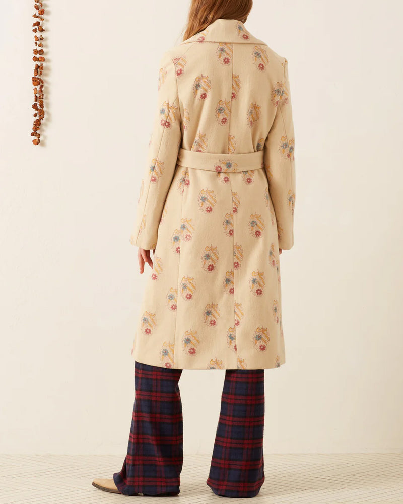 Officer Fireflower Wool Coat | Ivory Fireflower