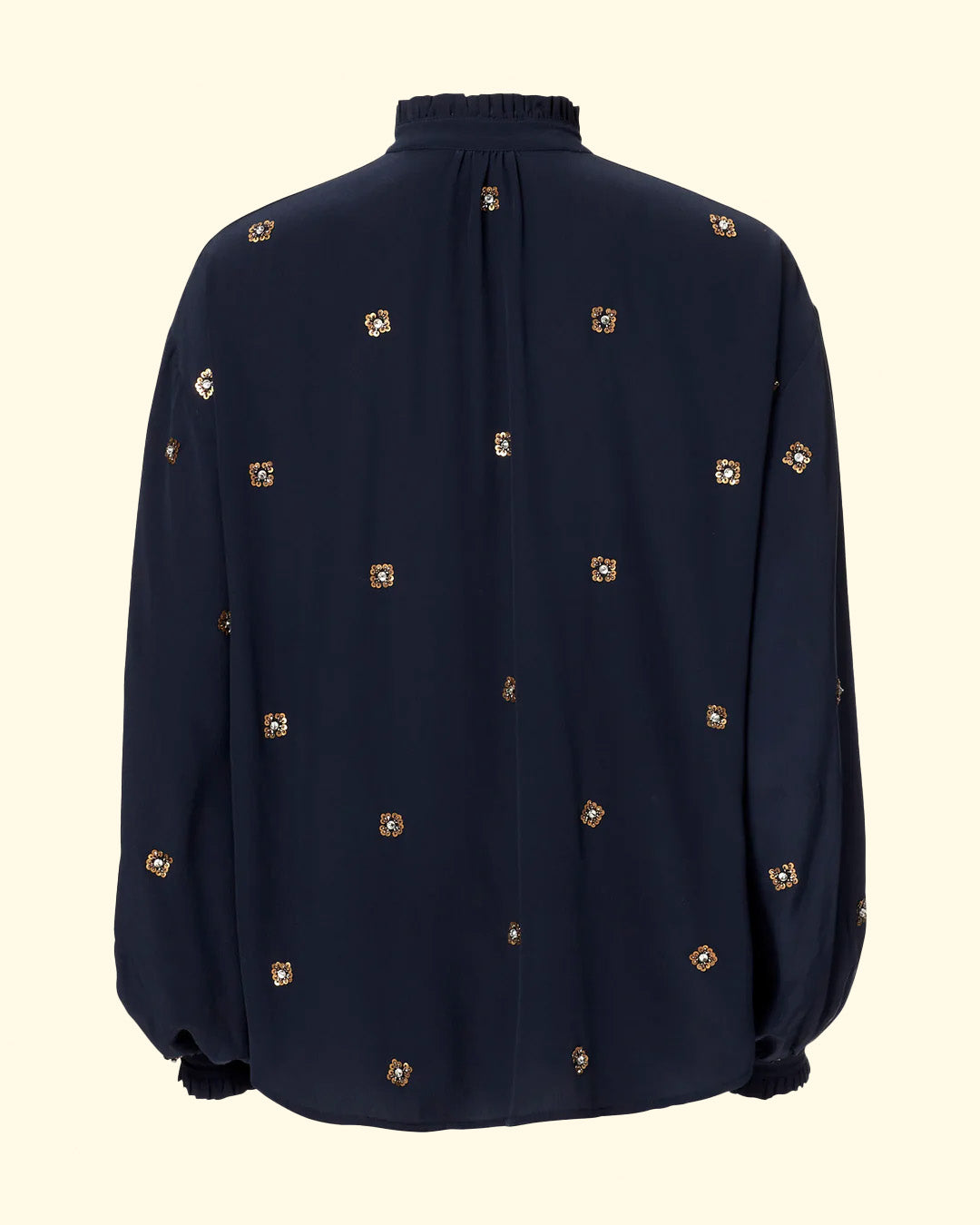 Poet Casino Night Blouse | Blue Flower