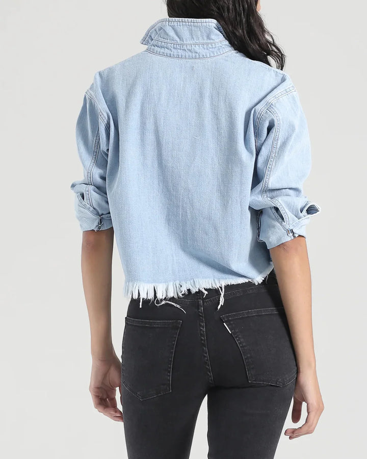 Crop Denim Shirt | Vintage Wash