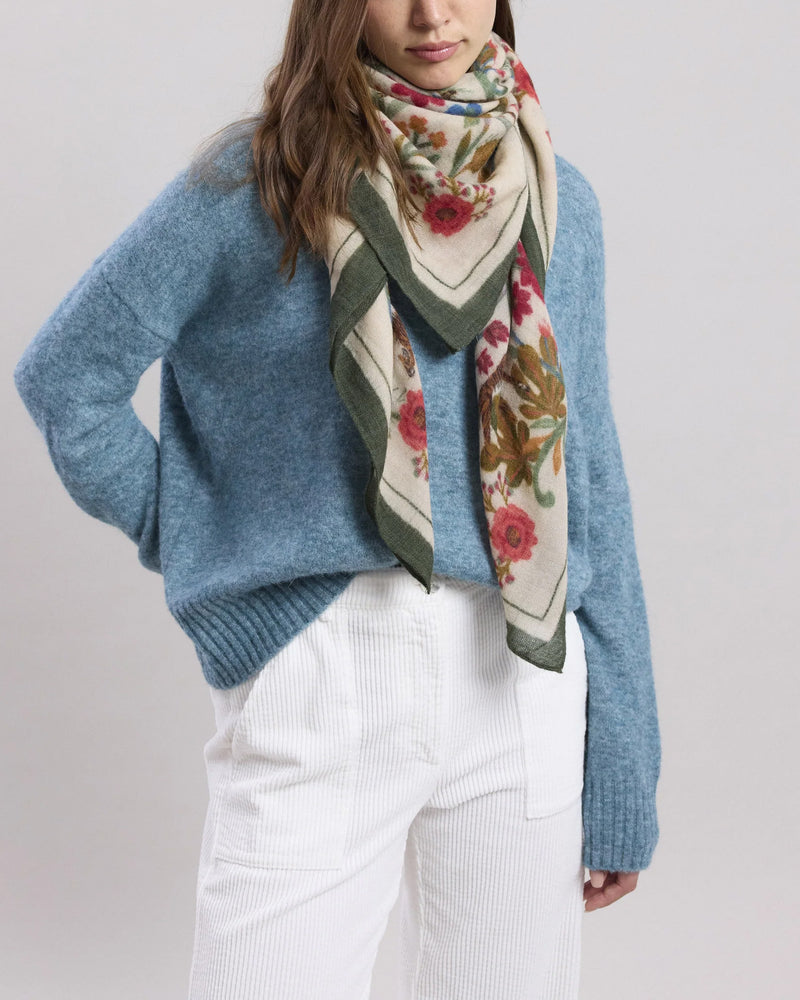 Wild Square Woven Scarf | Beige