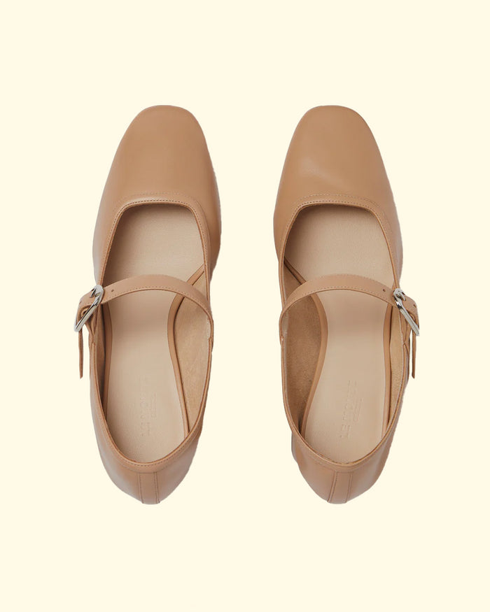 Ballet Mary Jane Leather Pumps | Fawn