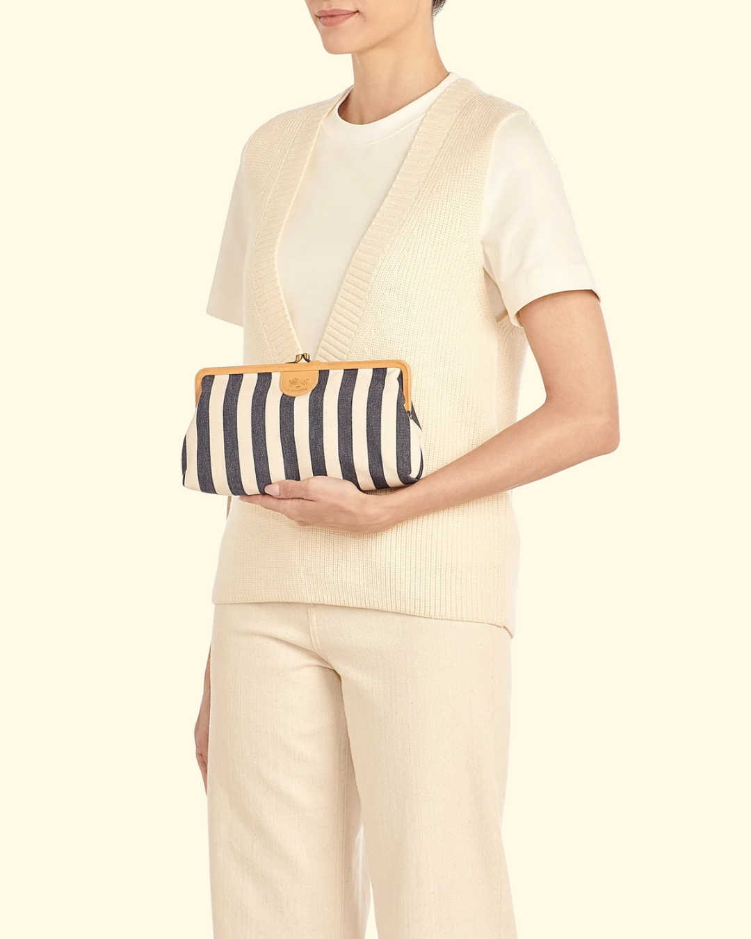 Classic Clutch | Riga Blu / Naturale