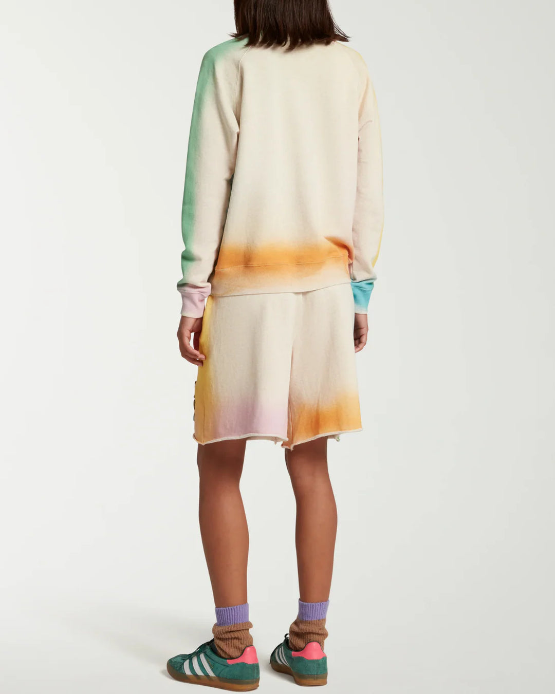 Jogging Short with Dyed Seams | Beige Multi