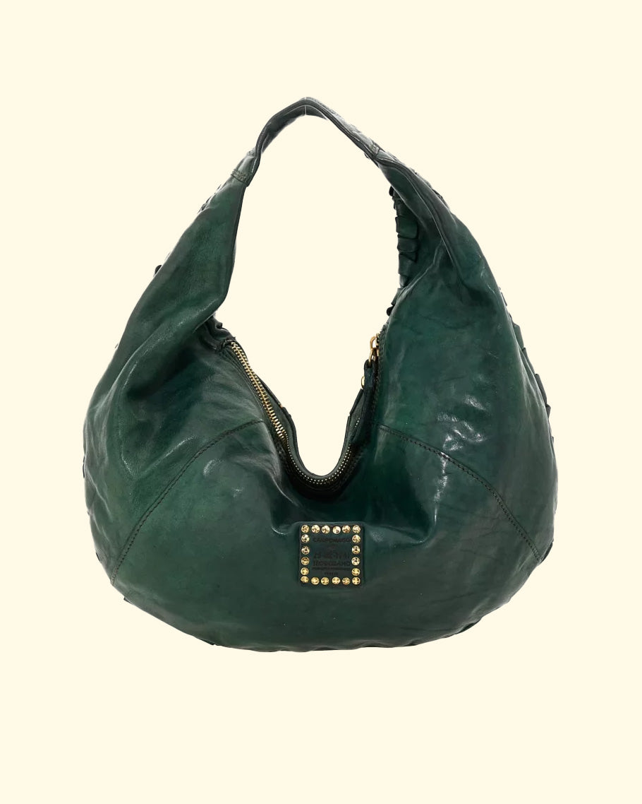 Woven Shoulder Bag | Green Bottle