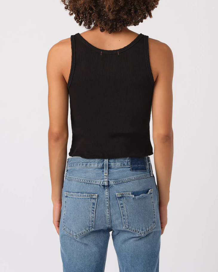 Crop Rib Tank | Faded Black